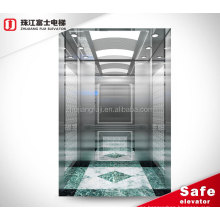 Zhujiangfuji marca 1600 kg ascensor de pasajeros cabina pintada de ascensor de uso doméstico para uso en el hogar